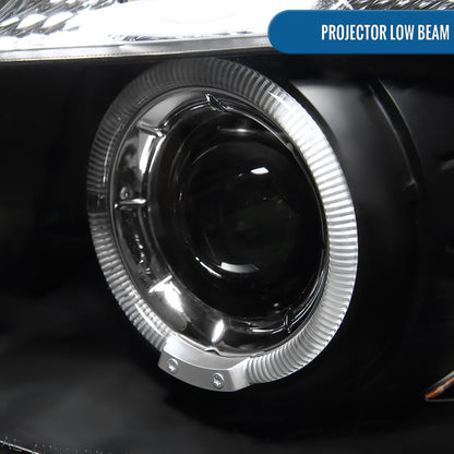 Ronnin - Compatible con BMW E87 E81 Euro E82 E88 US 120i 128i 135i de 2004-2013 | Conjunto de faros delanteros con proyector de LED Angel Eye mejorado | Par | Negro