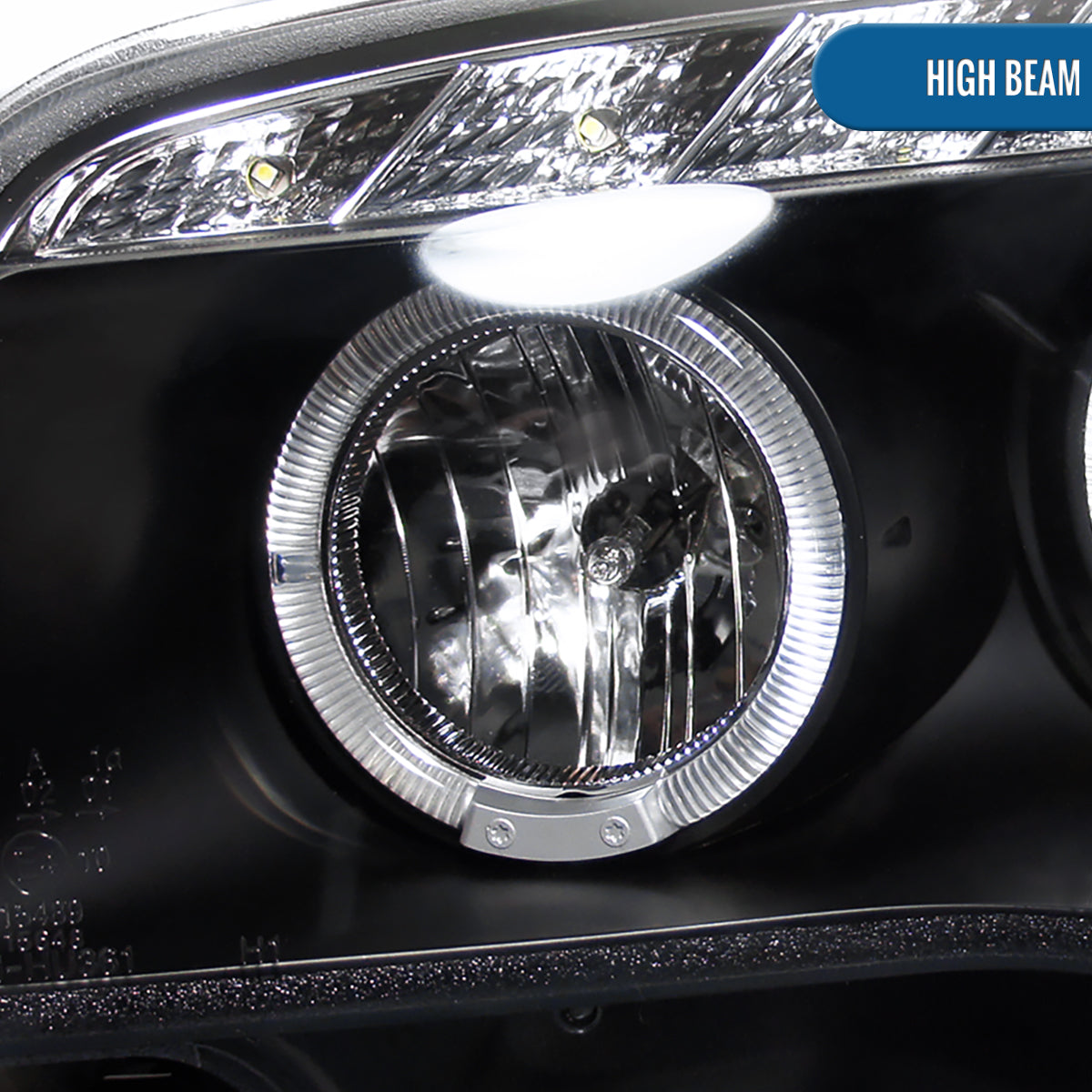 Ronnin - Compatible con BMW E87 E81 Euro E82 E88 US 120i 128i 135i de 2004-2013 | Conjunto de faros delanteros con proyector de LED Angel Eye mejorado | Par | Negro