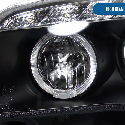 Ronnin - Compatible con BMW E87 E81 Euro E82 E88 US 120i 128i 135i de 2004-2013 | Conjunto de faros delanteros con proyector de LED Angel Eye mejorado | Par | Negro