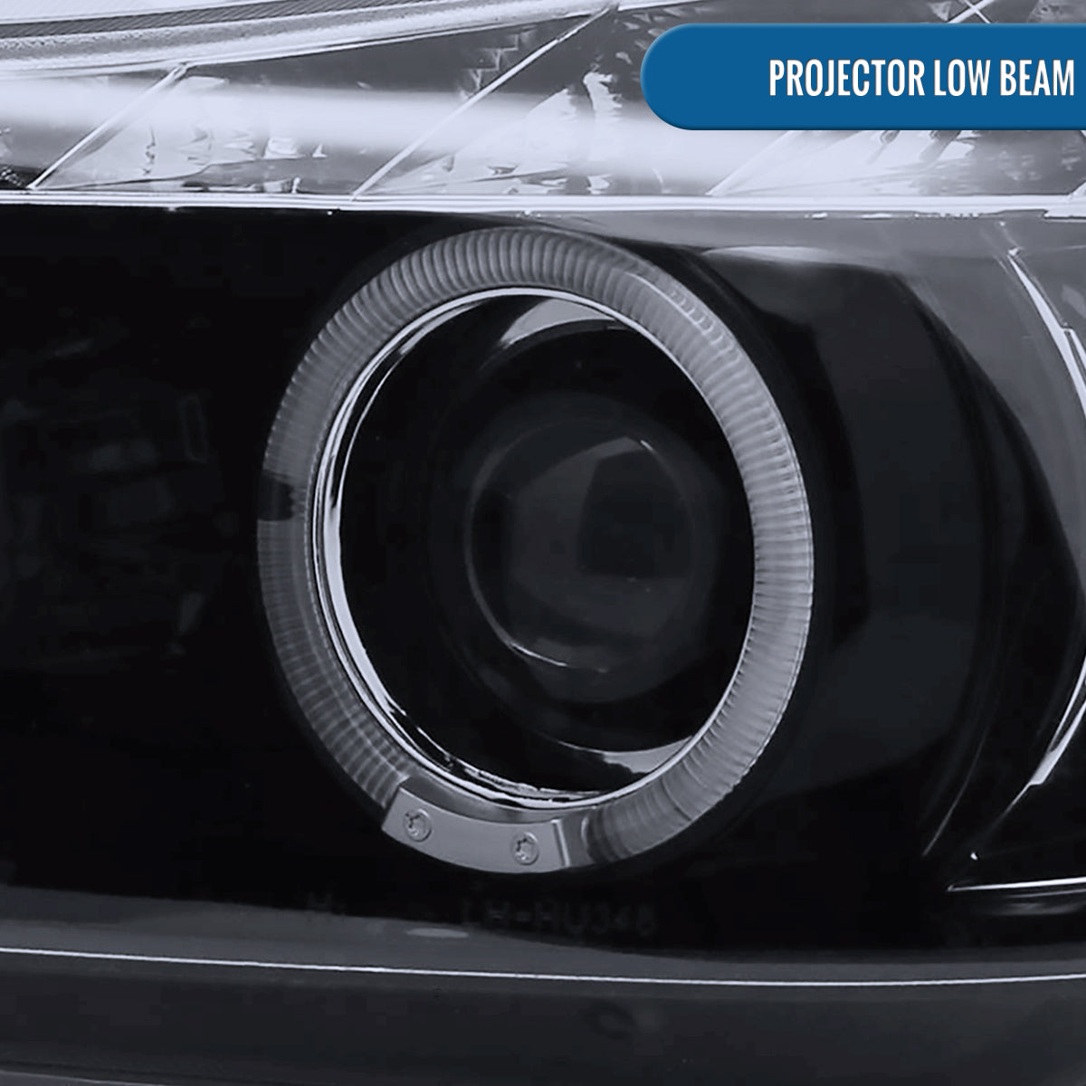 Ronnin - Fits 2006-2008 BMW 3-Series E90 325i 328i 330i E91 Wagon LED Angel Eyes Driving Lights Halogen Projector Headlights Assembly Pair | Black Smoke