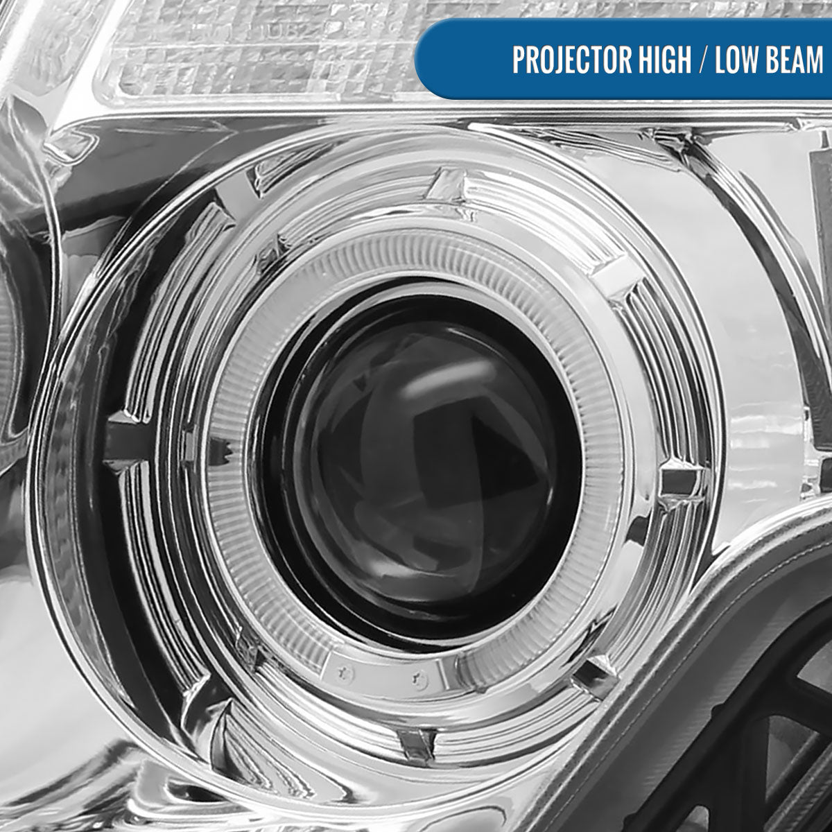 Ronnin - Fits 2007-2010 Ford Edge Upgraded Replacement LED Halo Rim Halogen Projector Headlights Assembly Pair | Chrome