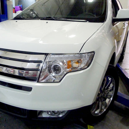 Ronnin - Fits 2007-2010 Ford Edge Upgraded Replacement LED Halo Rim Halogen Projector Headlights Assembly Pair | Chrome