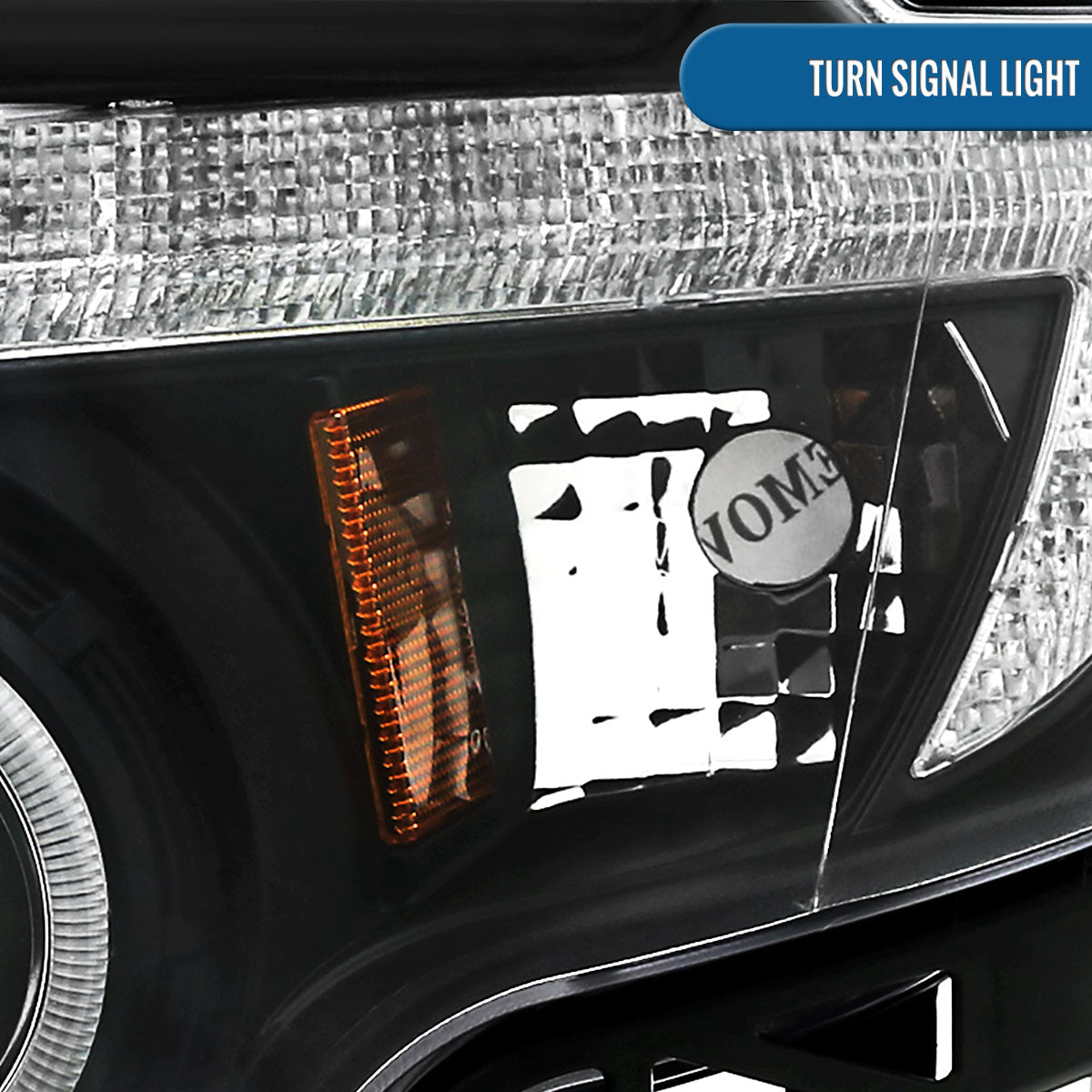 Ronnin - Fits 2007-2010 Ford Edge Upgraded Replacement LED Halo Rim Halogen Projector Headlights Assembly Pair | Black