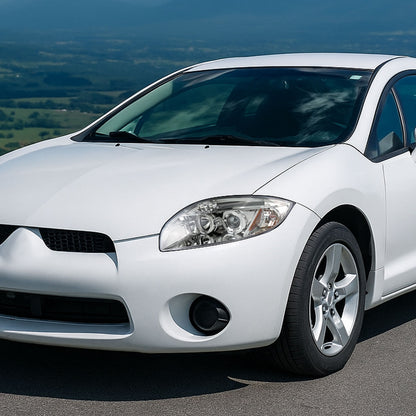 Ronnin - Compatible con Mitsubishi Eclipse 2006-2012, par de faros delanteros con proyector de doble aro LED mejorados | Cromados