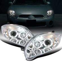 Ronnin - Compatible con Mitsubishi Eclipse 2006-2012, par de faros delanteros con proyector de doble aro LED mejorados | Cromados