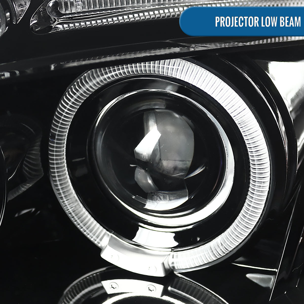 Ronnin - Se adapta a Mitsubishi Eclipse 2006-2012, par de conjuntos de faros delanteros tipo proyector con LED de doble halo mejorados | Negro brillante