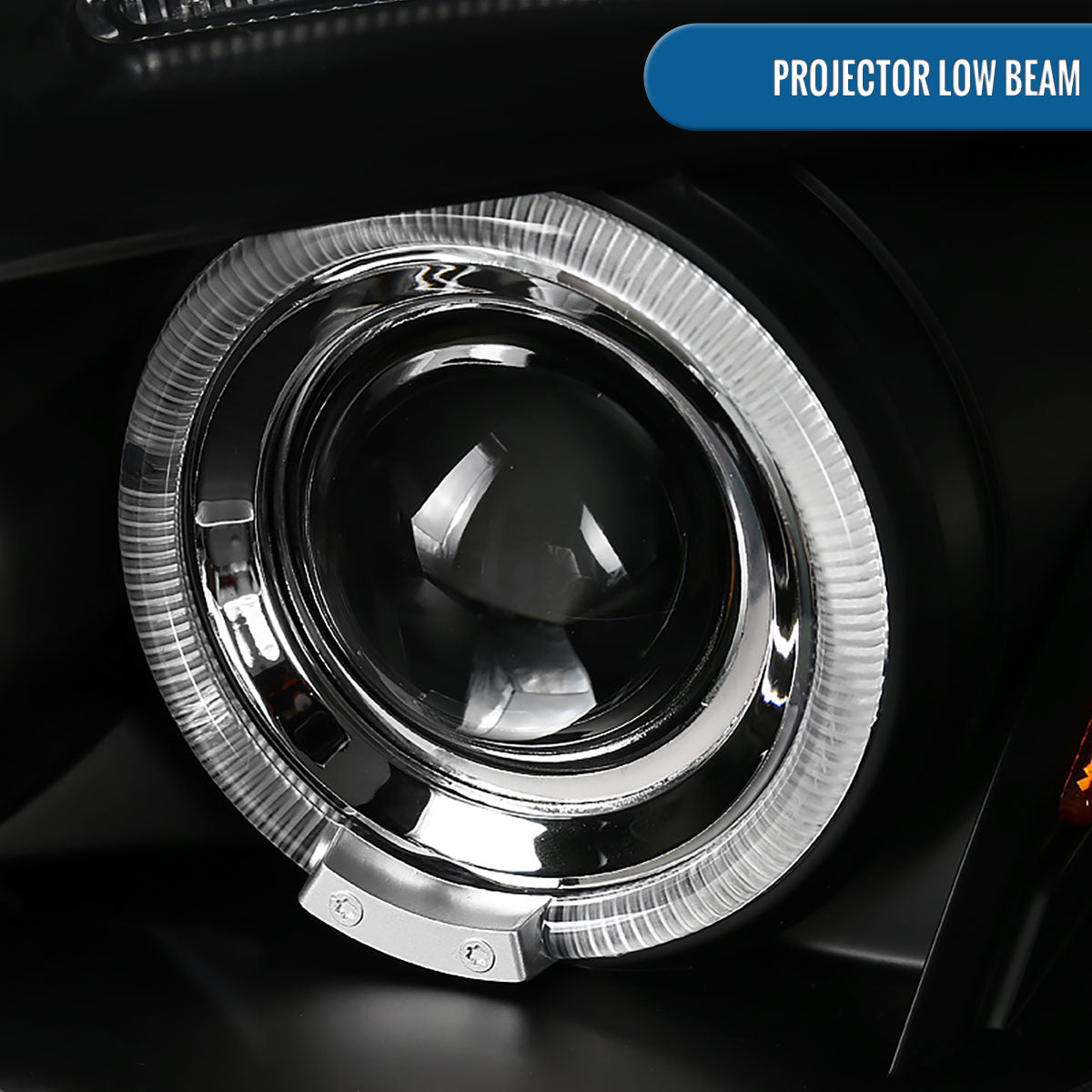 Ronnin - Compatible con Mitsubishi Eclipse 2006-2012, par de faros delanteros con proyector LED de doble aro mejorados | Negro
