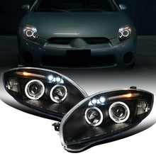 Ronnin - Compatible con Mitsubishi Eclipse 2006-2012, par de faros delanteros con proyector LED de doble aro mejorados | Negro