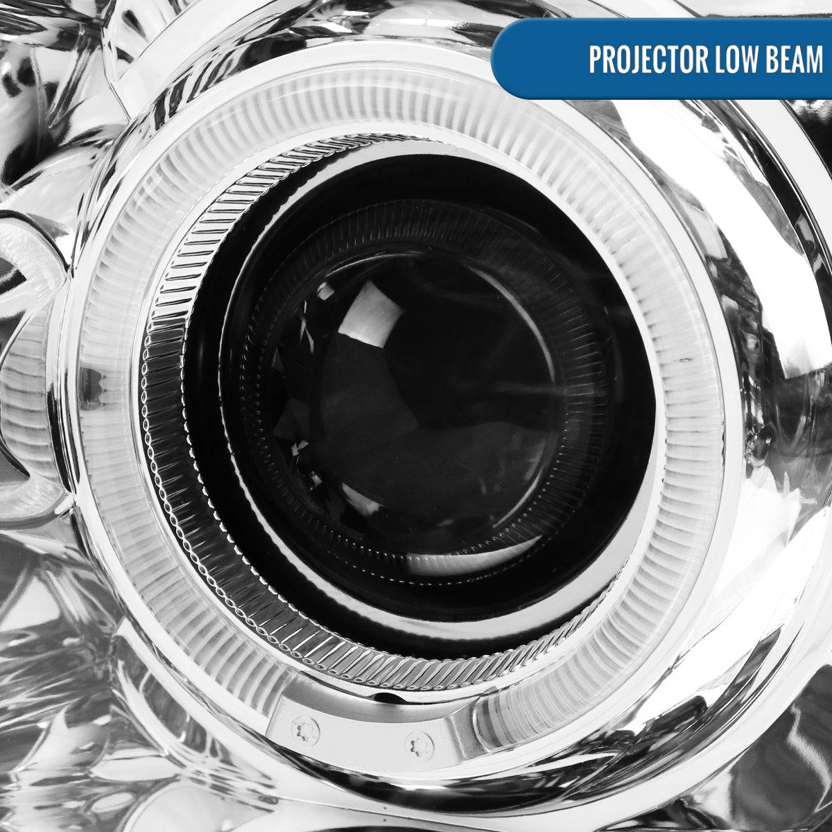 Ronnin - Faros delanteros con proyector LED de doble aro de repuesto para Ford Explorer 2002-2005 | Cromo