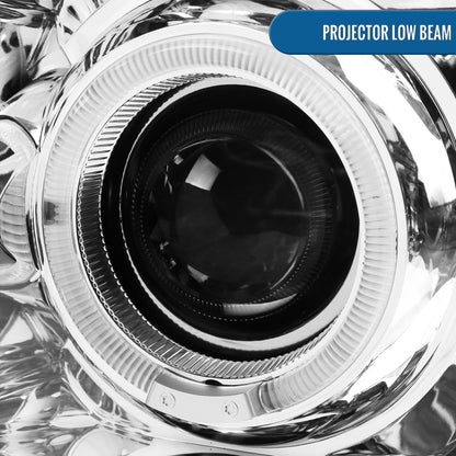 Ronnin - Faros delanteros con proyector LED de doble aro de repuesto para Ford Explorer 2002-2005 | Cromo