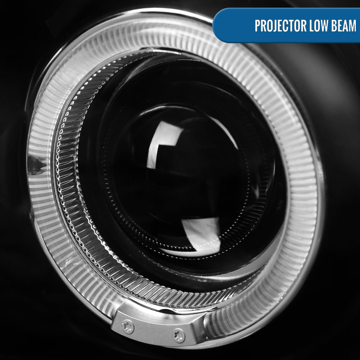 Ronnin - Se adapta a 2002-2005 Ford Explorer, par de faros delanteros con proyector de doble aro LED, de repuesto, color negro