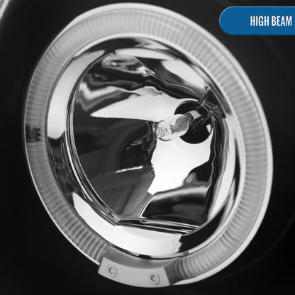 Ronnin - Se adapta a 2002-2005 Ford Explorer, par de faros delanteros con proyector de doble aro LED, de repuesto, color negro