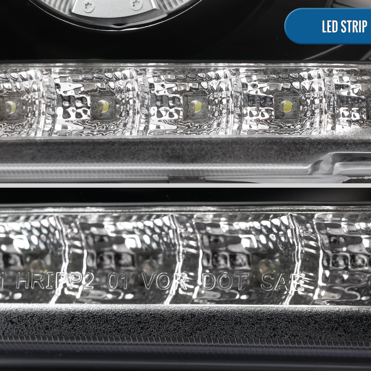 Ronnin - Se adapta a 2002-2005 Ford Explorer, par de faros delanteros con proyector de doble aro LED, de repuesto, color negro