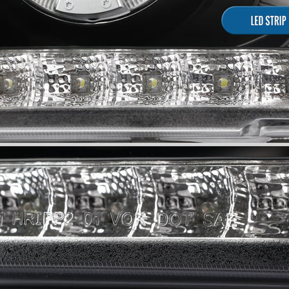 Ronnin - Se adapta a 2002-2005 Ford Explorer, par de faros delanteros con proyector de doble aro LED, de repuesto, color negro