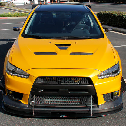 Ronnin - Fits 2008-2017 Mitsubishi Lancer Evo X Upgraded Replacement LED Driving Light Halogen Projector Headlights Assembly Pair | Black