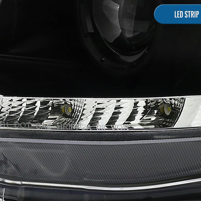 Ronnin - Fits 2008-2017 Mitsubishi Lancer Evo X Upgraded Replacement LED Driving Light Halogen Projector Headlights Assembly Pair | Black