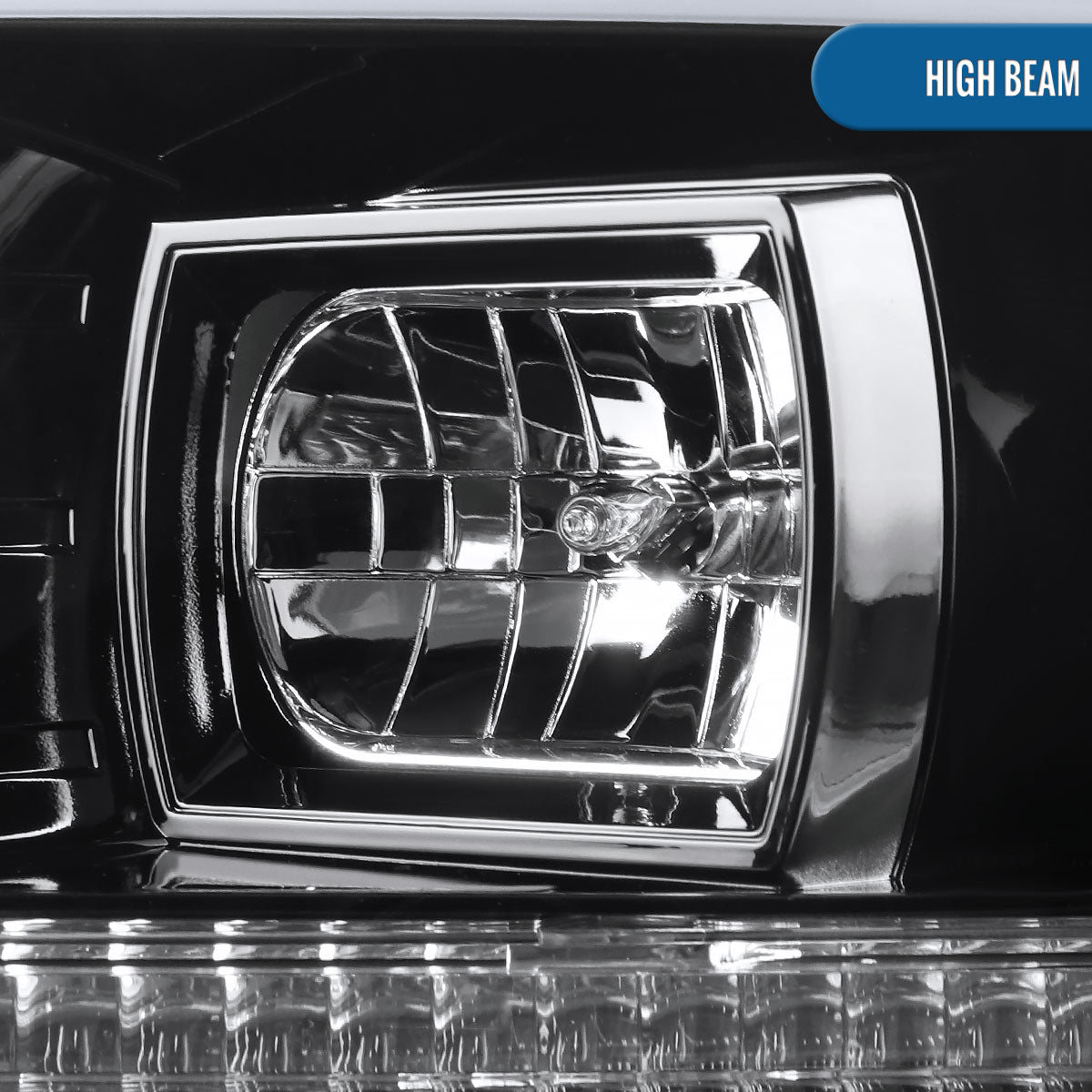 Ronnin - Fits 2004-2008 Ford F150 Lincoln Mark LT Upgraded Replacement LED Tube Driving Lights Projector Headlights Assembly Pair | Gloss Black