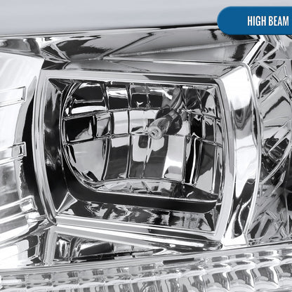 Ronnin - Fits 2004-2008 Ford F150 Lincoln Mark LT Upgraded Replacement LED Tube Driving Lights Projector Headlights Assembly Pair | Chrome