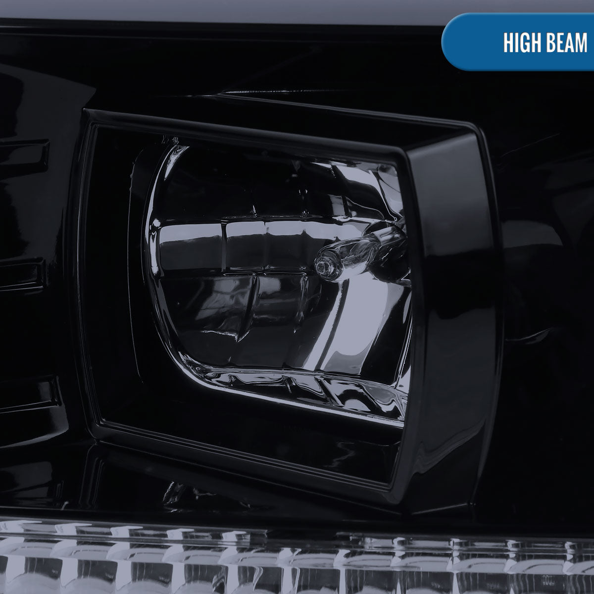 Ronnin - Fits 2004-2008 Ford F150 Lincoln Mark LT Upgraded Replacement LED Tube Driving Lights Projector Headlights Assembly Pair | Black Smoke