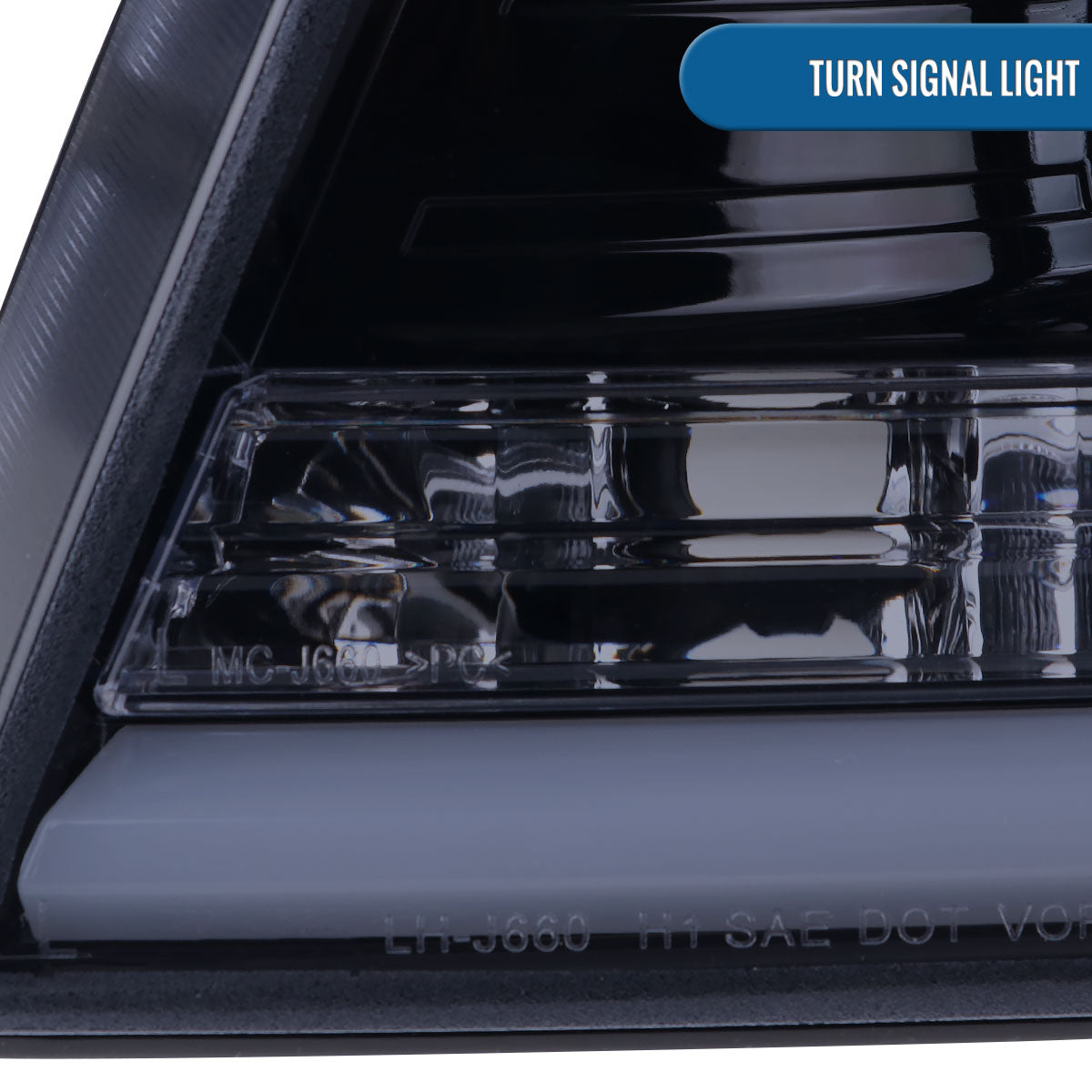 Ronnin - Fits 2004-2008 Ford F150 Lincoln Mark LT Upgraded Replacement LED Tube Driving Lights Projector Headlights Assembly Pair | Black Smoke