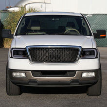 Ronnin - Fits 2004-2008 Ford F150 Lincoln Mark LT Upgraded Replacement LED Tube Driving Lights Projector Headlights Assembly Pair | Black Smoke