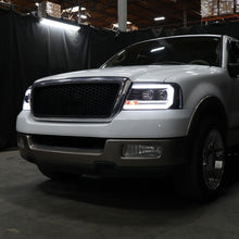 Ronnin - Fits 2004-2008 Ford F150 Lincoln Mark LT Upgraded Replacement LED Tube Driving Lights Projector Headlights Assembly Pair | Black