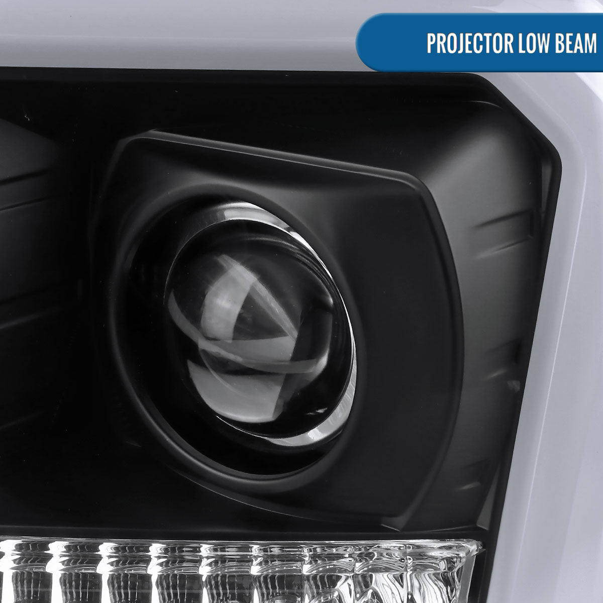 Ronnin - Fits 2004-2008 Ford F150 Lincoln Mark LT Upgraded Replacement LED Tube Driving Lights Projector Headlights Assembly Pair | Black