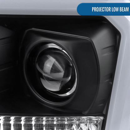 Ronnin - Fits 2004-2008 Ford F150 Lincoln Mark LT Upgraded Replacement LED Tube Driving Lights Projector Headlights Assembly Pair | Black