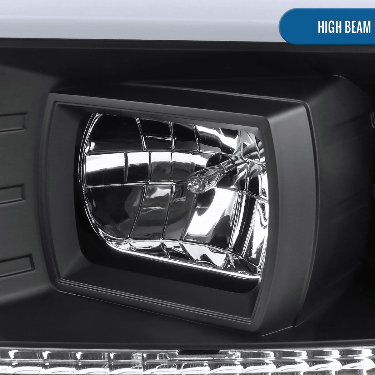 Ronnin - Fits 2004-2008 Ford F150 Lincoln Mark LT Upgraded Replacement LED Tube Driving Lights Projector Headlights Assembly Pair | Black