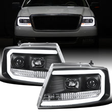 Ronnin - Fits 2004-2008 Ford F150 Lincoln Mark LT Upgraded Replacement LED Tube Driving Lights Projector Headlights Assembly Pair | Black