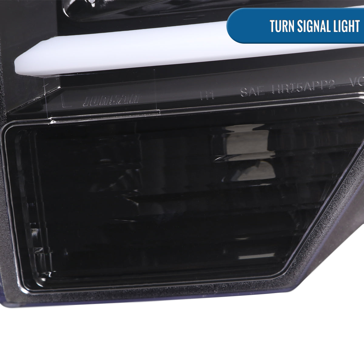 Ronnin - Fits 2009-2014 Ford F150 Pickup Truck Upgraded Replacement LED Tubes Projector Halogen Headlights Assembly Pair | Gloss Black