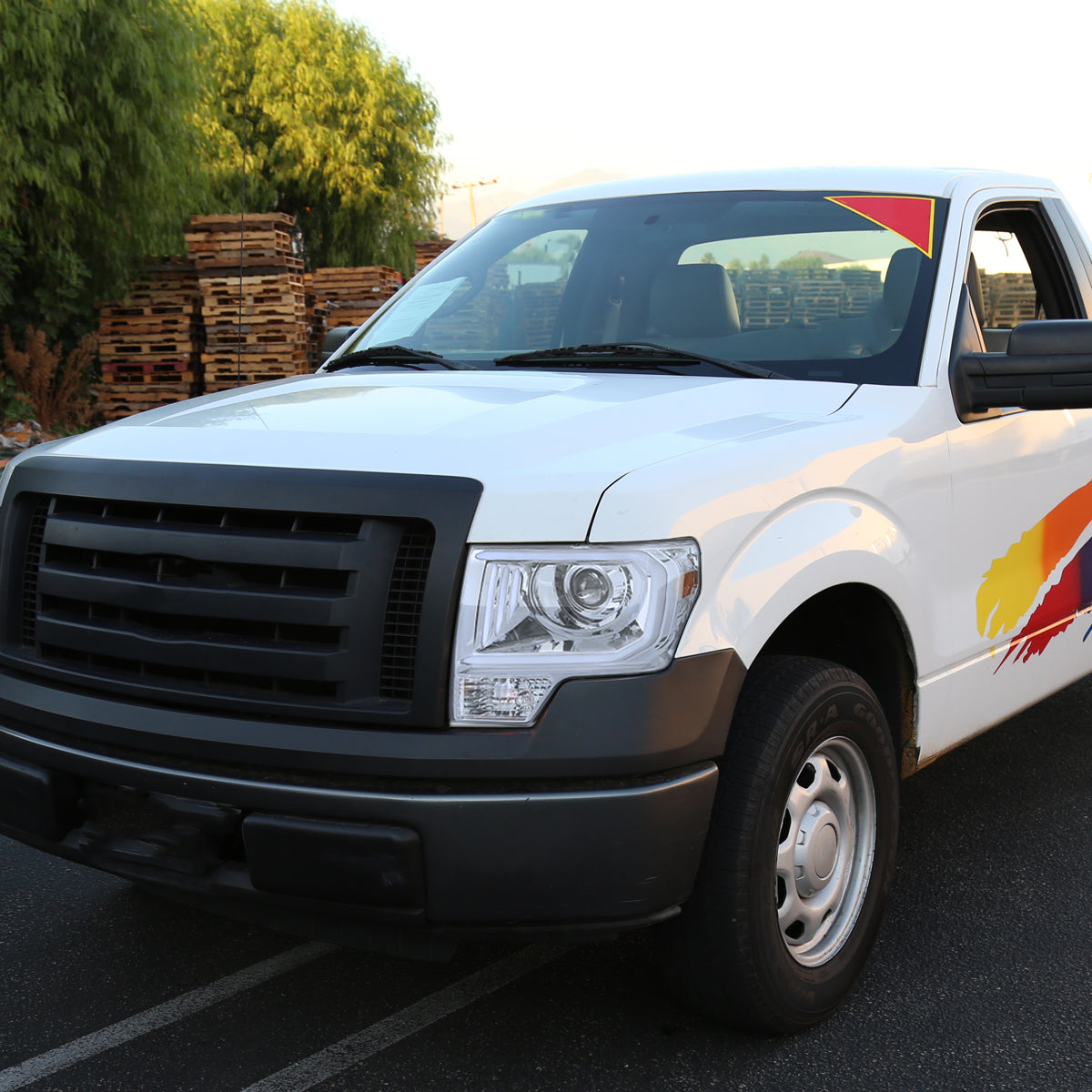 Ronnin - Fits 2009-2014 Ford F150 Pickup Truck Upgraded Replacement LED Tubes Projector Halogen Headlights Assembly Pair  | Chrome