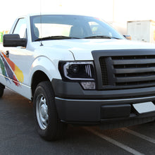 Ronnin - Fits 2009-2014 Ford F150 Pickup Truck Upgraded Replacement LED Tubes Projector Halogen Headlights Assembly Pair | Black Smoke