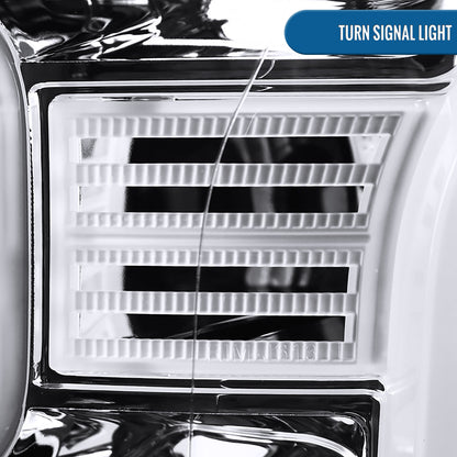 Ronnin - Fits 2015-2017 Ford F150 Upgraded Replacement LED Projector Headlights Assembly Pair | Chrome