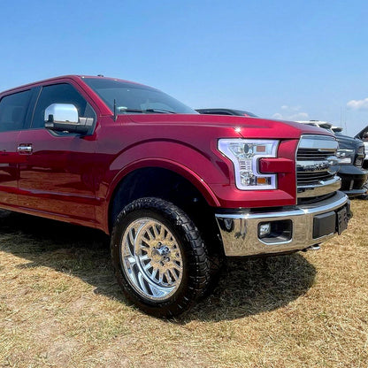 Ronnin - Fits 2015-2017 Ford F150 Upgraded Replacement LED Projector Headlights Assembly Pair | Chrome