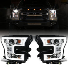 Ronnin - Fits 2015-2017 Ford F150 Upgraded Replacement LED Projector Headlights Assembly Pair | Chrome