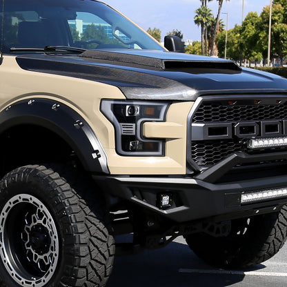 Ronnin - Fits 2015-2017 Ford F150 Upgraded Replacement LED Projector Headlights Assembly Pair | Gloss Black