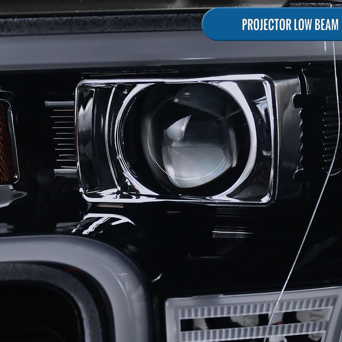 Ronnin - Fits 2015-2017 Ford F150 Upgraded Replacement LED Projector Headlights Assembly Pair | Black Smoke