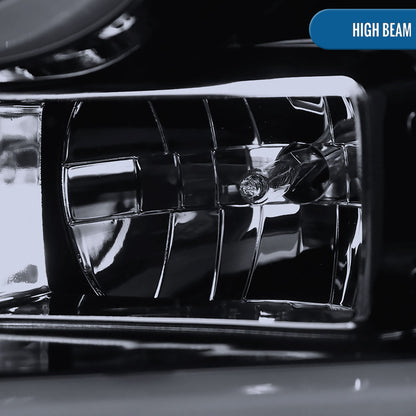 Ronnin - Fits 2015-2017 Ford F150 Upgraded Replacement LED Projector Headlights Assembly Pair | Black Smoke