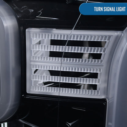 Ronnin - Fits 2015-2017 Ford F150 Upgraded Replacement LED Projector Headlights Assembly Pair | Black Smoke