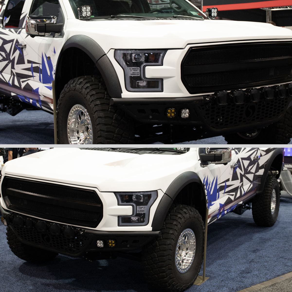 Ronnin - Fits 2015-2017 Ford F150 Upgraded Replacement LED Projector Headlights Assembly Pair | Black Smoke