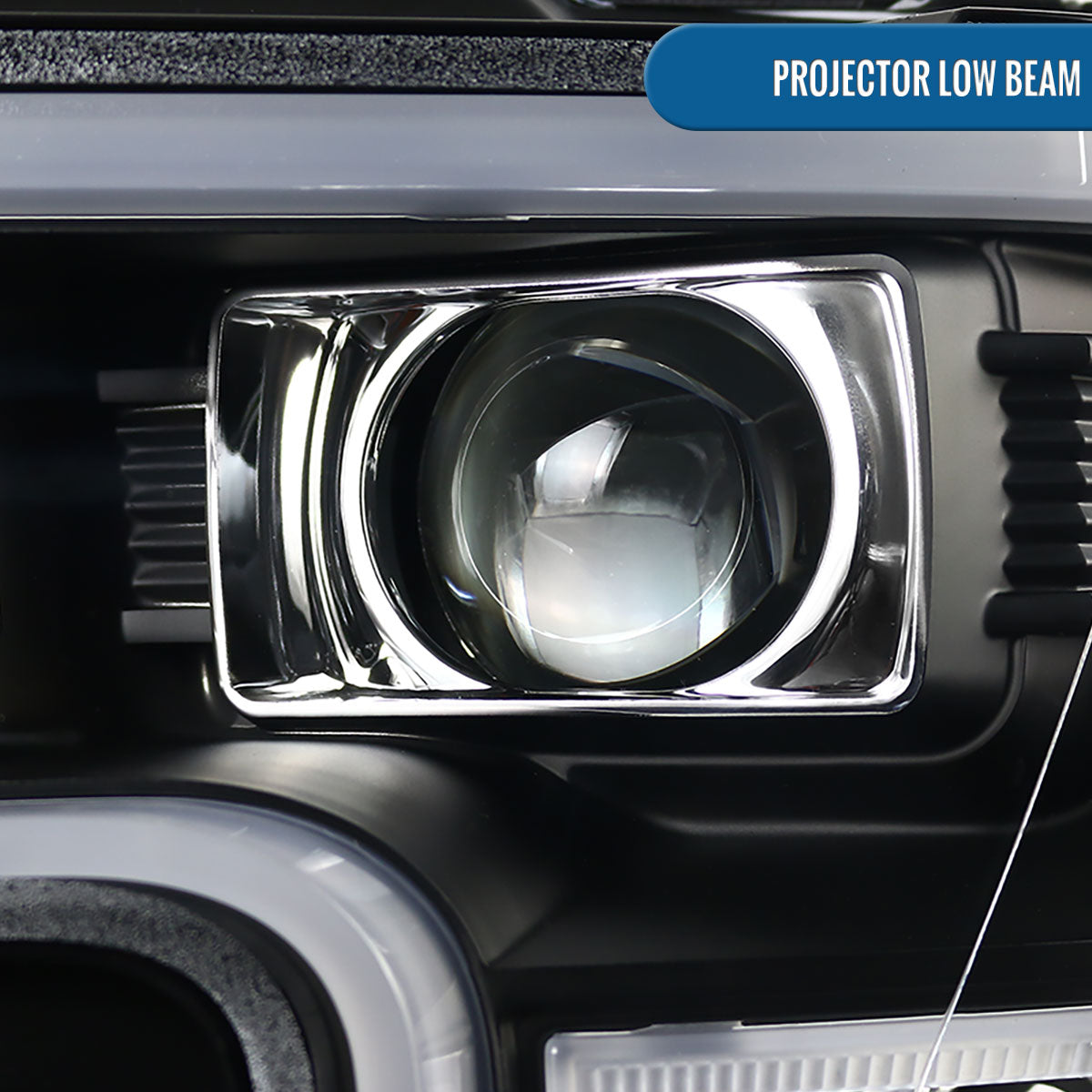 Ronnin - Fits 2015-2017 Ford F150 Upgraded Replacement LED Projector Headlights Assembly Pair | Black