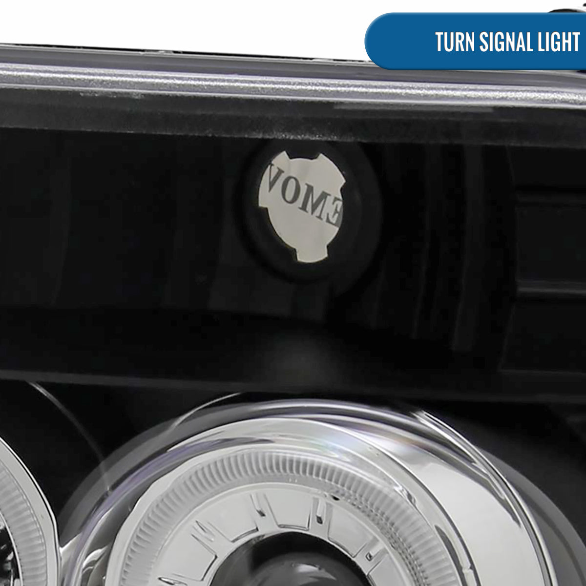 Ronnin - Compatible con Ford F150 F250 F350 Bronco de 1992-1996, faros delanteros de proyector LED de doble aro de repuesto y mejora, par | Negro