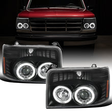Ronnin - Fits 1992-1996 Ford F150 F250 F350 Bronco Upgrade Replacement LED Dual Rims Projector Headlights Assembly Pair | Black