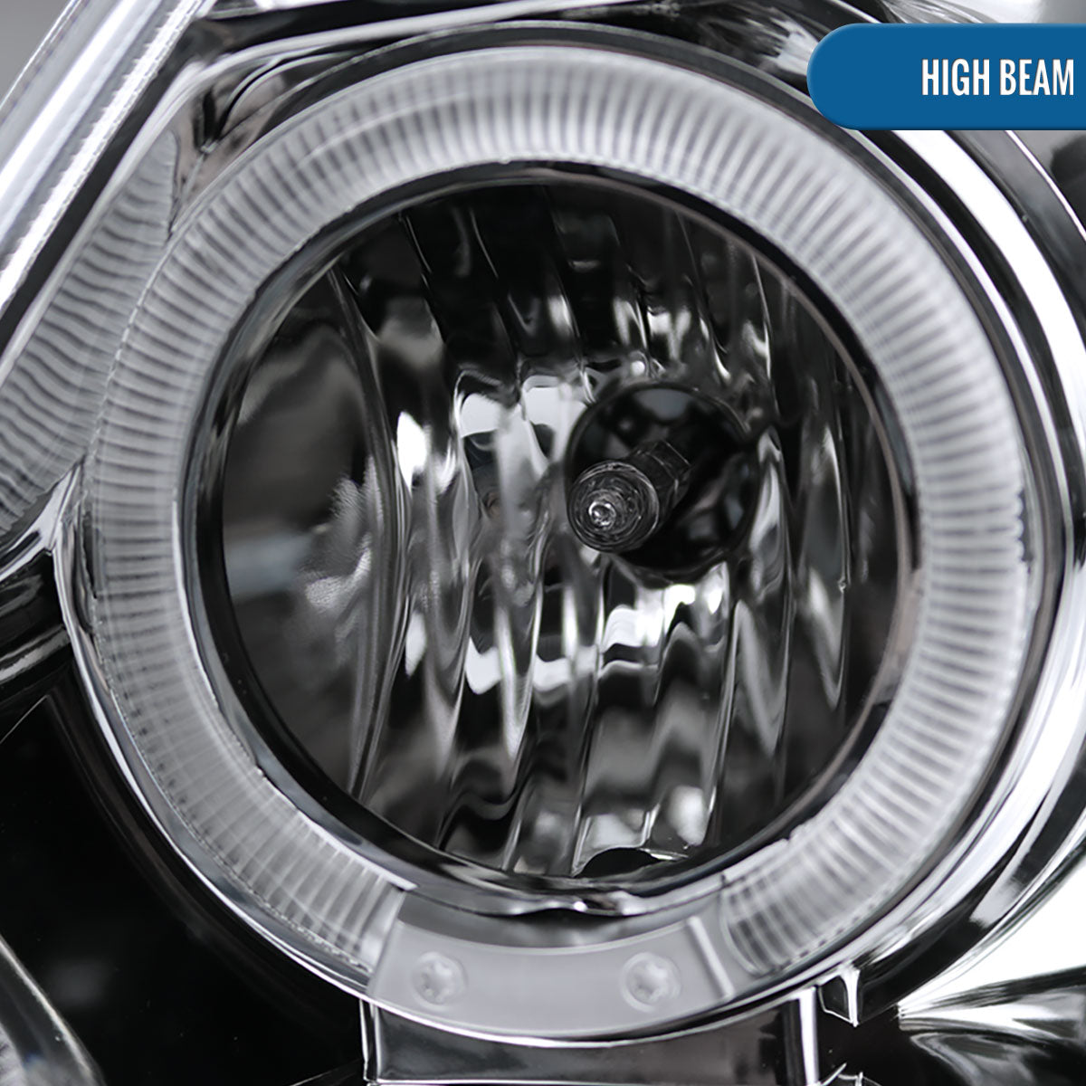 Ronnin - Fits 1997-2004 Ford F150 1997-2002 Ford Expedition Upgrade Replacement LED Dual Rims Projector Headlights Assembly Pair | Chrome