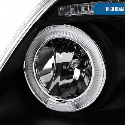 Ronnin - Fits 1997-2004 Ford F150 1997-2002 Ford Expedition Upgrade Replacement LED Dual Rims Projector Headlights Assembly Pair | Black
