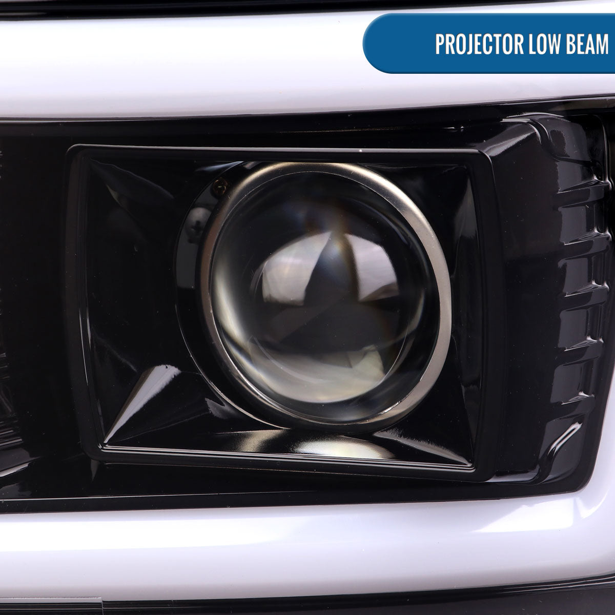 Ronnin - Fits 2008-2010 Ford F250 F350 F450 F550 Super Duty Upgraded LED Tube Switchback Sequential Turn Signals Projector Headlights Assembly Pair | Gloss Black