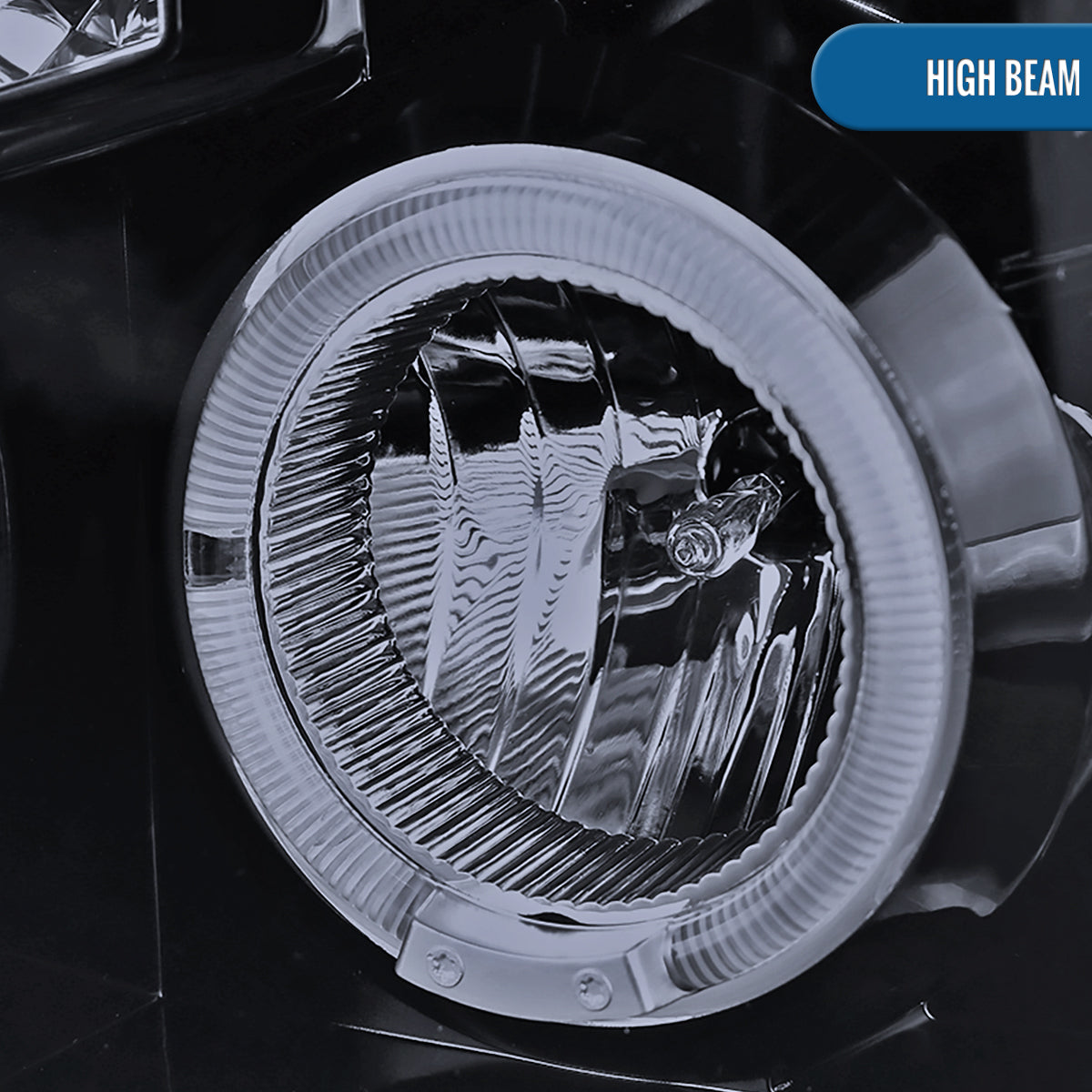 Ronnin - Compatible con Ford F250 F350 F450 F550 2008-2010 Proyectores LED de doble aro de repuesto mejorados para faros delanteros ensamblados (par) | Negro ahumado