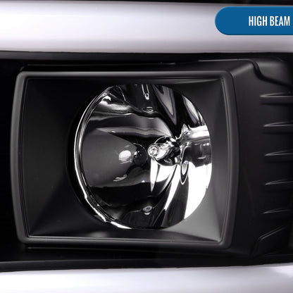 Ronnin - Fits 2008-2010 Ford F250 F350 F450 F550 Super Duty Upgraded LED Tube Switchback Sequential Turn Signals Projector Headlights Assembly Pair | Black