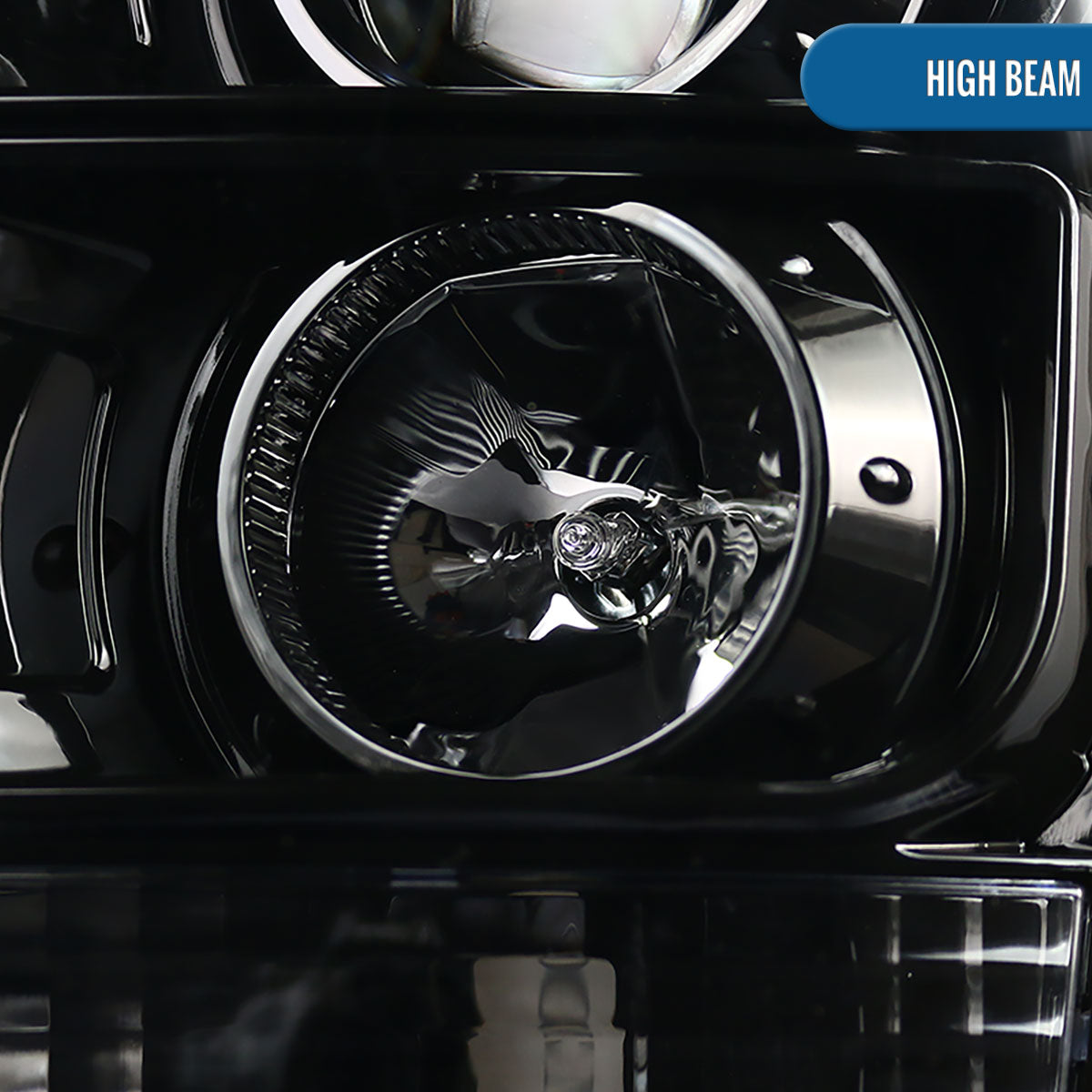 Ronnin - Fits 2011-2016 Ford F250 F350 F450 F550 Super Duty Upgraded Replacement LED Running Lights Projector Headlights Assembly Pair | Gloss Black